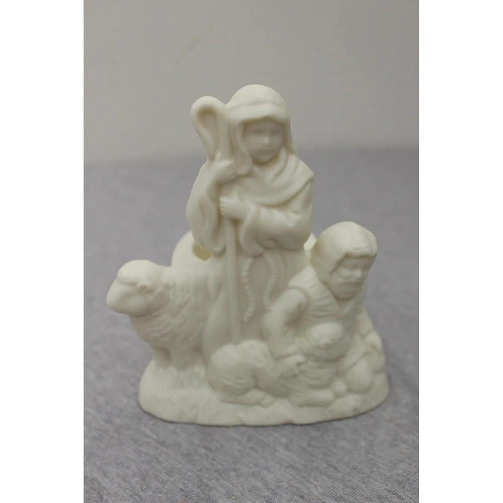 Partylite Votive White O Holy Night Shepherd P0410 Nativity Bisque